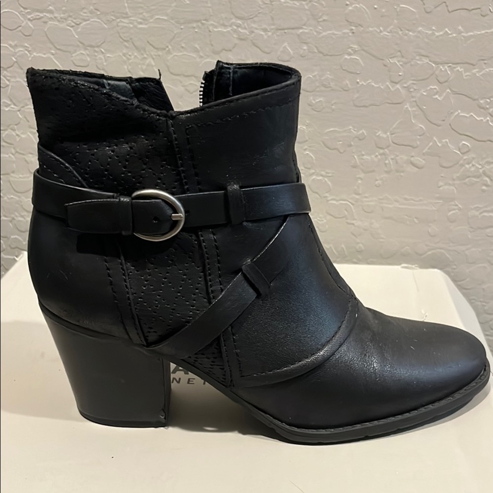 Black Ankle Boots with Buckle Detail